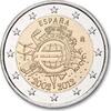 Speciale 2 euromunten 2 Euro Spanje 2012 10 Jaar Euro -