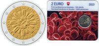 Speciale 2 euromunten  2 Euro Slowakije 2023 'Eerste bloed transfusie' in coincard st