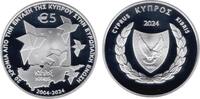 Cyprus 5 Euro Cyprus 2024 5 Euro 'Toetreding EU' Zilver Inclusief origineel doosje & cert. -