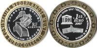 Frankrijk Frankrijk 2007 1½ Euro Chinese Muur Zilver met vergulde rand -
