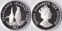 Falkland Eilanden 50 pence Falkland Islands 1987 50 Pence Wild Life-King Penguïn Zilver -