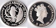  1990 Australië Australië 1990  5 Dollar  Wild life-Kookaburra  Zilver PP