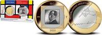 Nederland 2020 Holland coin Fair coincard thema Mondriaan met zilveren Penning