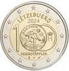 Speciale 2 euromunten 2 Euro Luxemburg 2024 '100 jr 1 Frank-Gieterij arbeider' met muntteken -