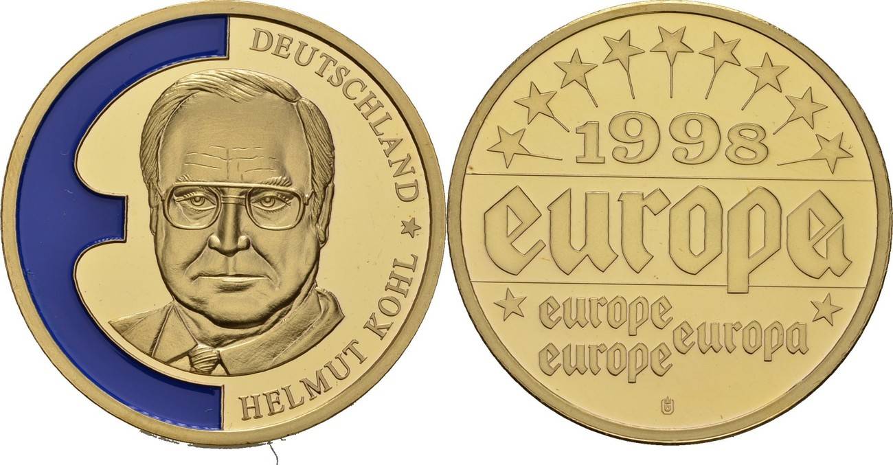 Medal Europa 1998 Deutschland Helmut Kohl + Capsule (9-39)