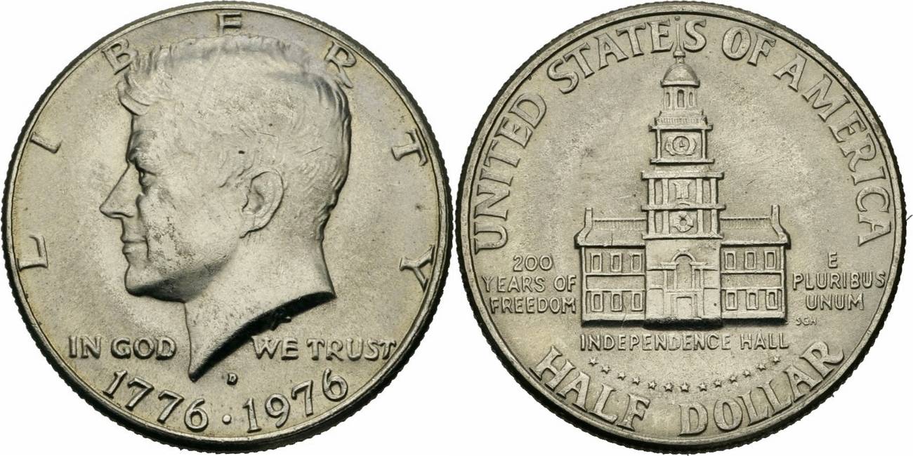 1 2 Dollar 1976 USA Half Dollar 1976 D Bicentennial 1776 1976 Kennedy 