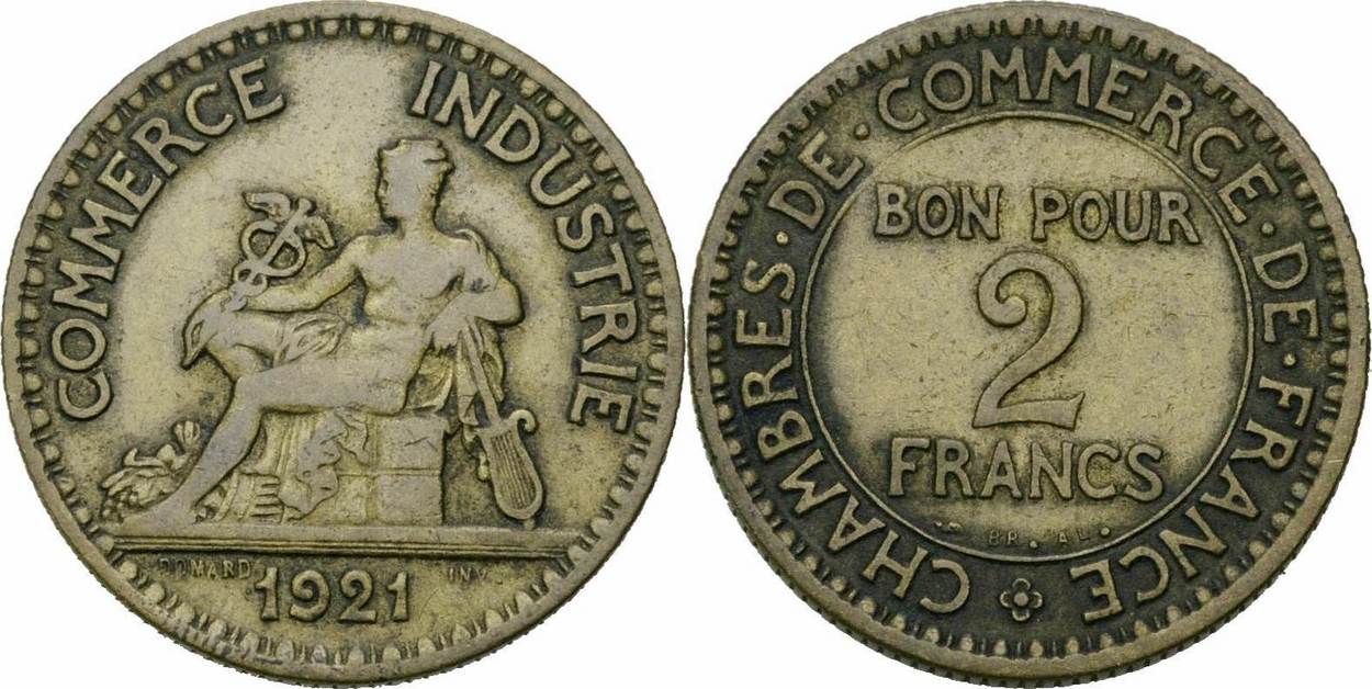 Frankreich Bon Pour 2 Francs 1921 Aluminium Bronze Merkur Caduceus France KM 877 Fast sehr schön Frankreich Bon Pour 2 Francs 1921 Aluminium Bronze Merkur Caduceus France KM 877 Fast sehr schön