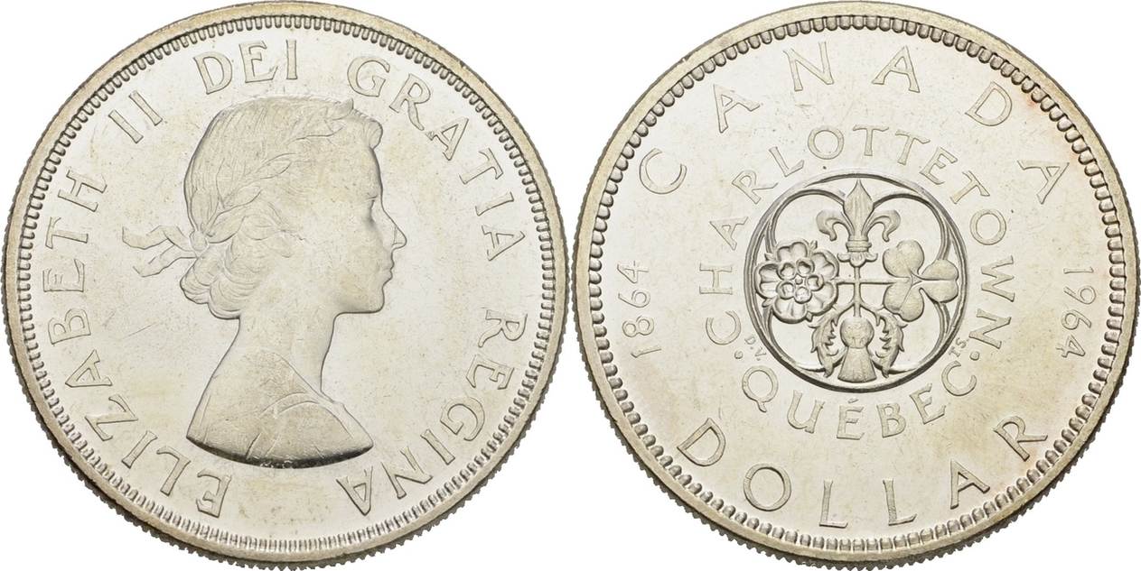 kanada-elisabeth-ii-1-dollar-1964-silber-charlottetown-1864-quebec