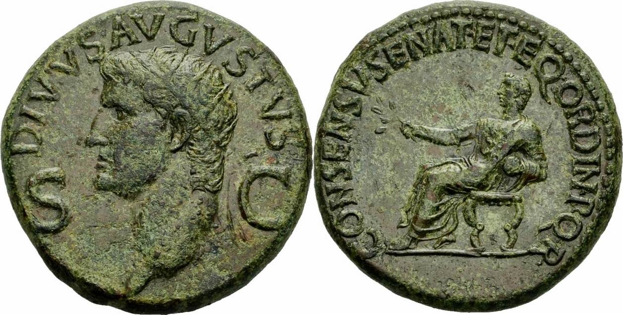 Rom Kaiserreich Gaius Caligula Augustus Dupondius Rom 3741 CONSENSV