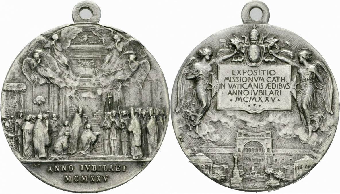 Vatikan Pius XI Medaille 1925 Missionsausstellung EXPOSITIO MISSIONVM vatikan-pius-xi-medaille-1925-missionsausstellung-expositio-missionvm