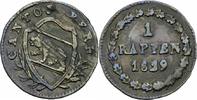 Schweiz 1 Rappen Schweiz Kanton Bern 1 Rappen 1829 Billon Wappen Bär Suisse Switzerland KM 172 -