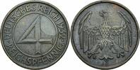 4 Pfennig 1932 Weimarer Republik Weimarer Republik 4 Reichspfennig 1932 E Muldenhütten Deutsches Reich J. 315 Vorzüglich