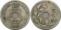 Belgien Belgie Belgique Belgium 5 Centimes Belgien Leopold II. 5 Centimes 1905 Krone Monogramm Dutch BELGIE Belgium KM # 55 -