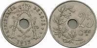 Belgien Belgie Belgique Belgium 25 Centimes Belgien Albert I. 25 Centimes 1913 Monogramm Krone Dutch BELGIE Belgium KM # 69 -