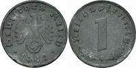 Drittes Reich 1 Pfennig Drittes Reich Deutsches Reich 1 Reichspfennig 1942 G Karlsruhe Adler Jaeger 369 -