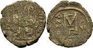 Byzanz Follis NM Byzanz Justin II. Follis Constantinopolis 572/573 Sophia Thron Kreuz Sear 360 -
