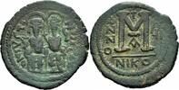 Follis 571/572 Byzanz Byzanz Justinus II Follis Nicomedia 571/572 Sophia Thron Kreuz Zepter Sear 369 A Sehr schön