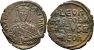 Byzanz Follis Byzanz Leo VI. der Weise Follis Constantinopolis Krone Chlamys Akakia Sear 1729 -