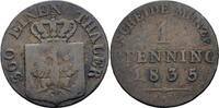 Brandenburg-Preußen 1 Pfenning Preussen Friedrich Wilhelm III. 1 Pfennig 1835 A Berlin 1/360 Taler J 42 AKS 35 -