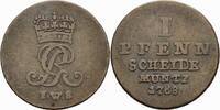 Braunschweig-Calenberg-Hannover 1 Pfennig Hannover Georg III Wilhelm Friedrich 1 Pfennig 1768 IWS Clausthal Schön A312 -