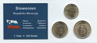 Slowenien Münzblister Slowenien Münzsatz Kursmünzen 1 2 5 Tolar 2000/2004 Münzblister Noppenfolie