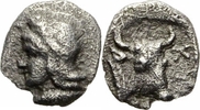 Mysien Hemiobol Kyzikos Mysien Hemiobol 410-400 Attis Thunfisch Stier Phrygian Cap Slg Klein 268