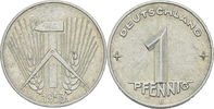 DDR 1 Pfennig DDR Deutschland 1 Pfennig 1953 E Muldenhütten Freiberg Aluminium SS Jaeger 1505