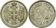 Serbien 20 Para Serbien Petar I Karadjordjevic 20 Para 1917 Cu-Ni Gorham USA Peter Serbia KM 20