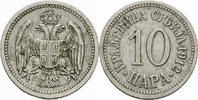 Serbien 10 Para Serbia Kingdom of Petar I Karađorđević 10 Para 1912 Copper-Nickel Eagle KM # 19