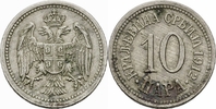 Serbien 10 Para Serbien Petar I Karadjordjevic 10 Para 1912 Cu-Ni Doppeladler Peter Serbia KM 19