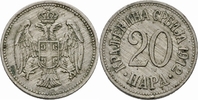 Serbien 20 Para Serbien Petar I Karadjordjevic 20 Para 1912 Cu-Ni Doppeladler Peter Serbia KM 20