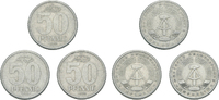DDR 50 Pfennig DDR Deutschland LOT 3 x 50 Pfennig 1958 A Berlin Aluminium AKS 705 Jaeger 1512