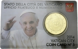 Vatikan 50 Eurocent Vatikan Vatican City Official Coin Card N° 5 2014 50 Eurocent R Rom BU UNC STGL