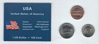 USA Münzblister USA Münzsatz Kursmünzen 1 Cent 5 10 Cents One Dime 2003 Münzblister Noppenfolie