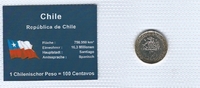 Chile Münzblister Chile Münzsatz Kursmünzen 100 Pesos 2006 Südamerika Münzblister Noppenfolie