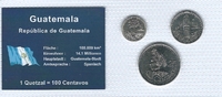 Guatemala Münzblister Guatemala Münzsatz Kursmünzen 5 10 25 Centavos 2000/2008 Münzblister Noppenfolie
