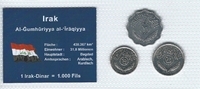 Irak Münzblister Irak Münzsatz Kursmünzen 10 25 50 Fils 1975/1981/1990 Münzblister Noppenfolie