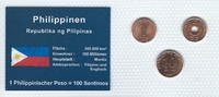 Philippinen Münzblister Philippinen Münzsatz Kursmünzen 1 Sentimo 5 10 Sentimos Münzblister Noppenfolie