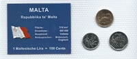 Malta Münzblister Malta Münzsatz Kursmünzen 1 Cent 2 5 Cents 2001/2004 Münzblister Noppenfolie