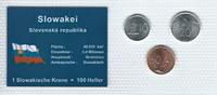 Slowakei Münzblister Slowakei Münzsatz Kursmünzen 10 20 50 Heller 1999/2001 Münzblister Noppenfolie