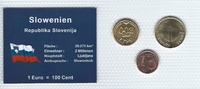 Slowenien Münzblister Slowenien Münzsatz Kursmünzen 002 Lipe 1 Tolar 1 Euro ¢ Münzblister Noppenfolie