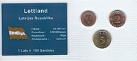 Lettland Münzblister Lettland Münzsatz Kursmünzen 1 Santims 2 5 Santimi Münzblister Noppenfolie