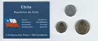 Chile Münzblister Chile Münzsatz Kursmünzen 1 5 10 Pesos 2006 Südamerika Münzblister Noppenfolie