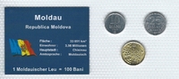 Moldau Münzblister Moldau Münzsatz Kursmünzen 10 25 50 Bani 2008 Moldawien Münzblister Noppenfolie