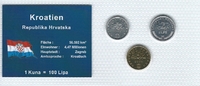 Kroatien Münzblister Kroatien Münzsatz Kursmünzen 1 Lipa 2 Lipe 5 Lipa Münzblister Noppenfolie
