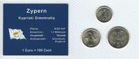 Zypern Münzblister Zypern Münzsatz Kursmünzen 1 2 5 Cent 2003/2004 Cyprus Münzblister Noppenfolie
