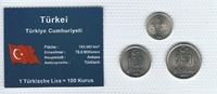 Türkei Münzblister Türkei Münzsatz Kursmünzen 50.000 100.000 250.000 Lira Münzblister Noppenfolie 2