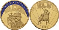 Deutschland Medaille EUROPE ECU SERIES BELGIUM BELGIQUE GILDED PROOF LIKE GILT MEDAL 1997 #ME201 -