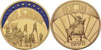 Deutschland Medaille EUROPE ECU SERIES BELGIUM BELGIQUE GILDED PROOF LIKE GILT MEDAL 1998 #ME202 -