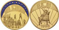Deutschland Medaille EUROPE ECU SERIES BELGIUM BELGIQUE GILDED PROOF LIKE GILT MEDAL 1998 #ME203 -